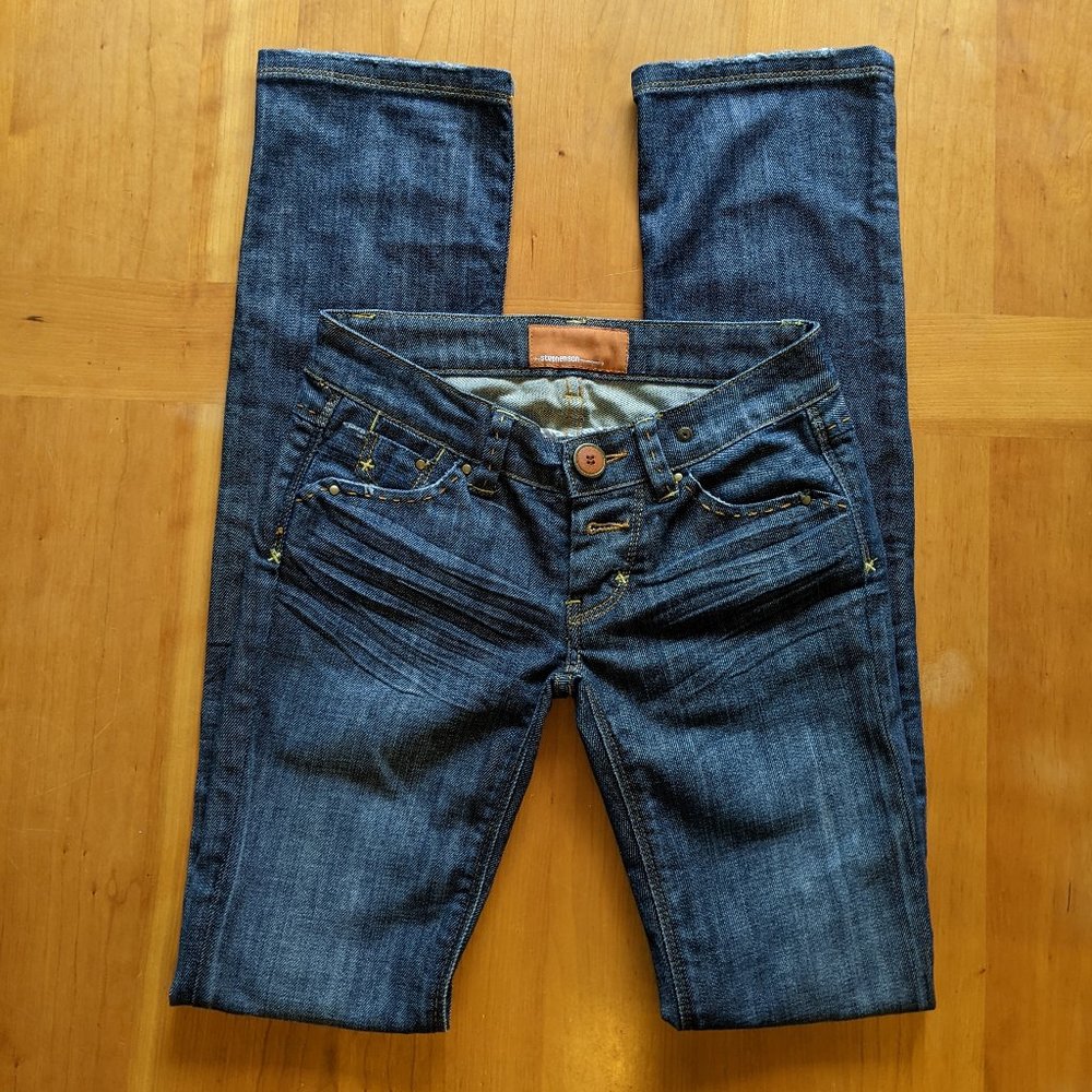 Stephenson Denim Finery Low-rise Button fly Jeans, Size 24